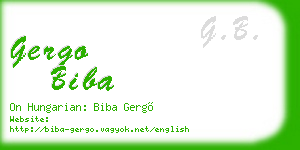 gergo biba business card